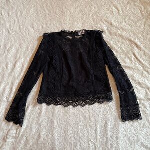 Vintage Taroo high neck full lace long sleeve top